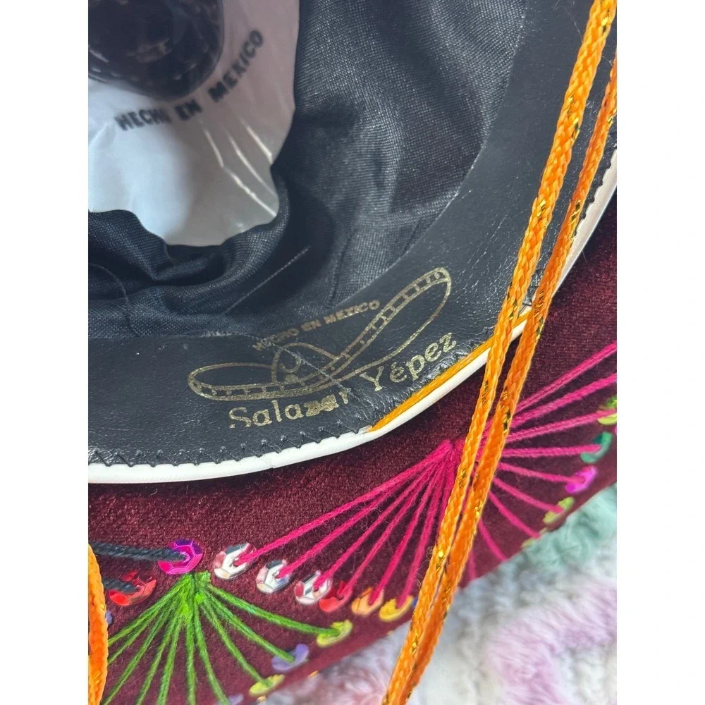Salazar Yepez  Hat Festive Sequin Embellished‎ Fiesta Party Costume Accessory
